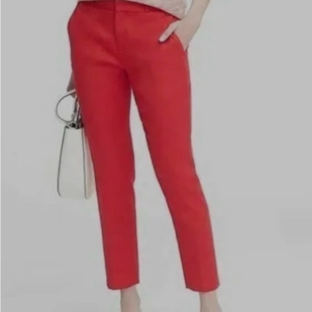 Avery Bold Red Cropped Pants from banana republic